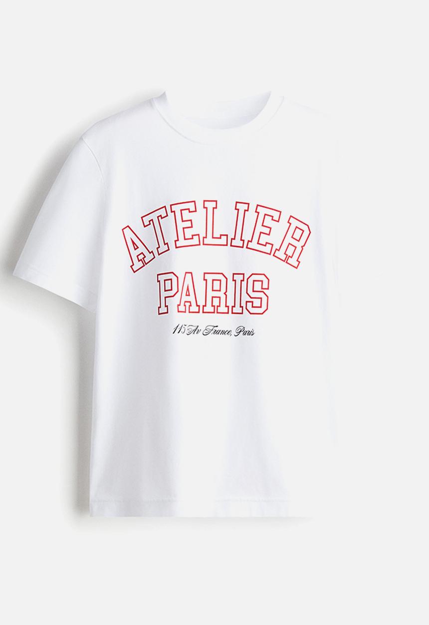H&M - Printed T-shirt - white atelier paris 