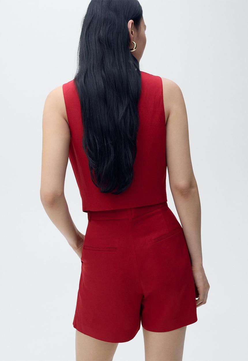 MANGO - Vest Max - Dark Red