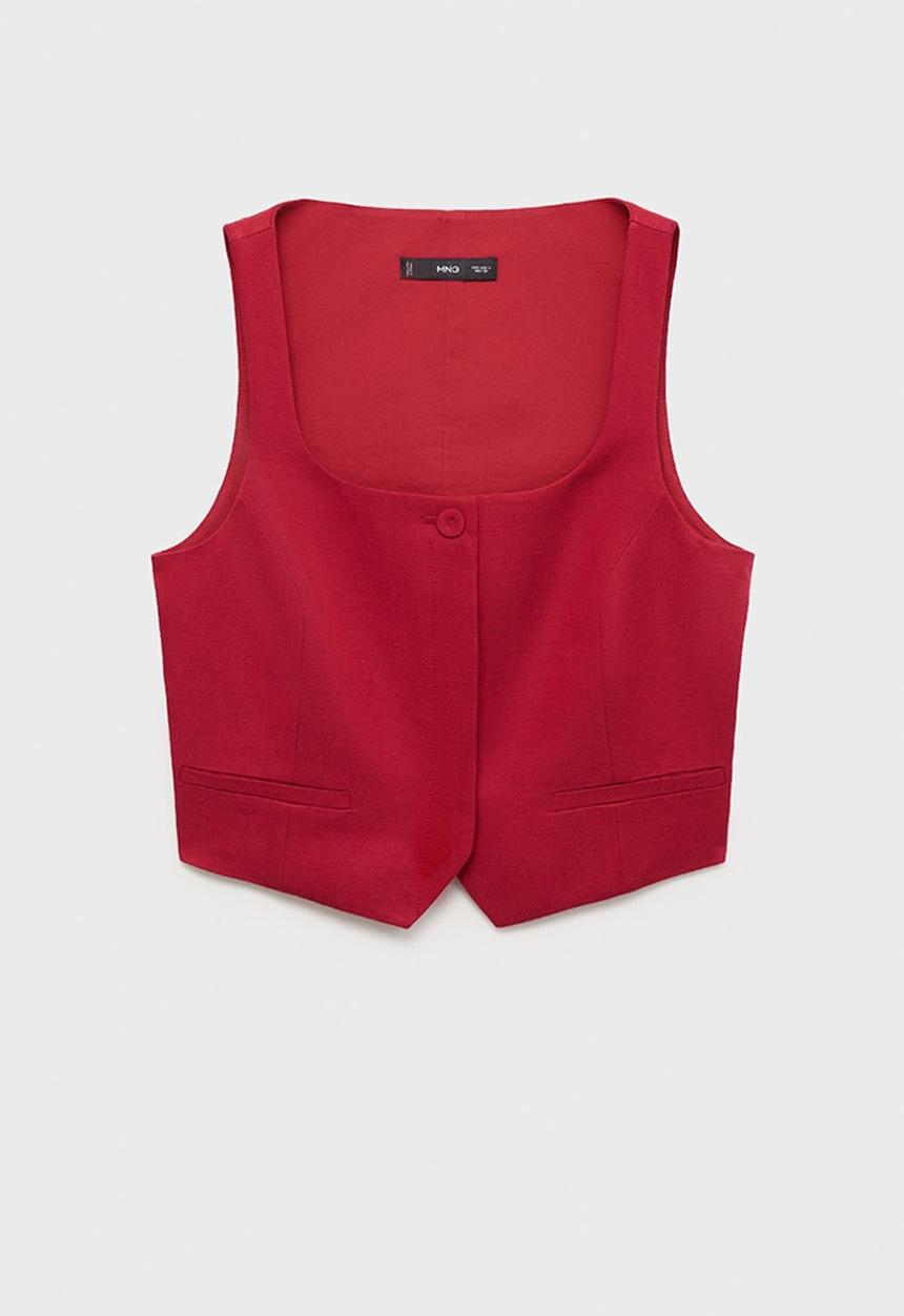 MANGO - Vest Max - Dark Red