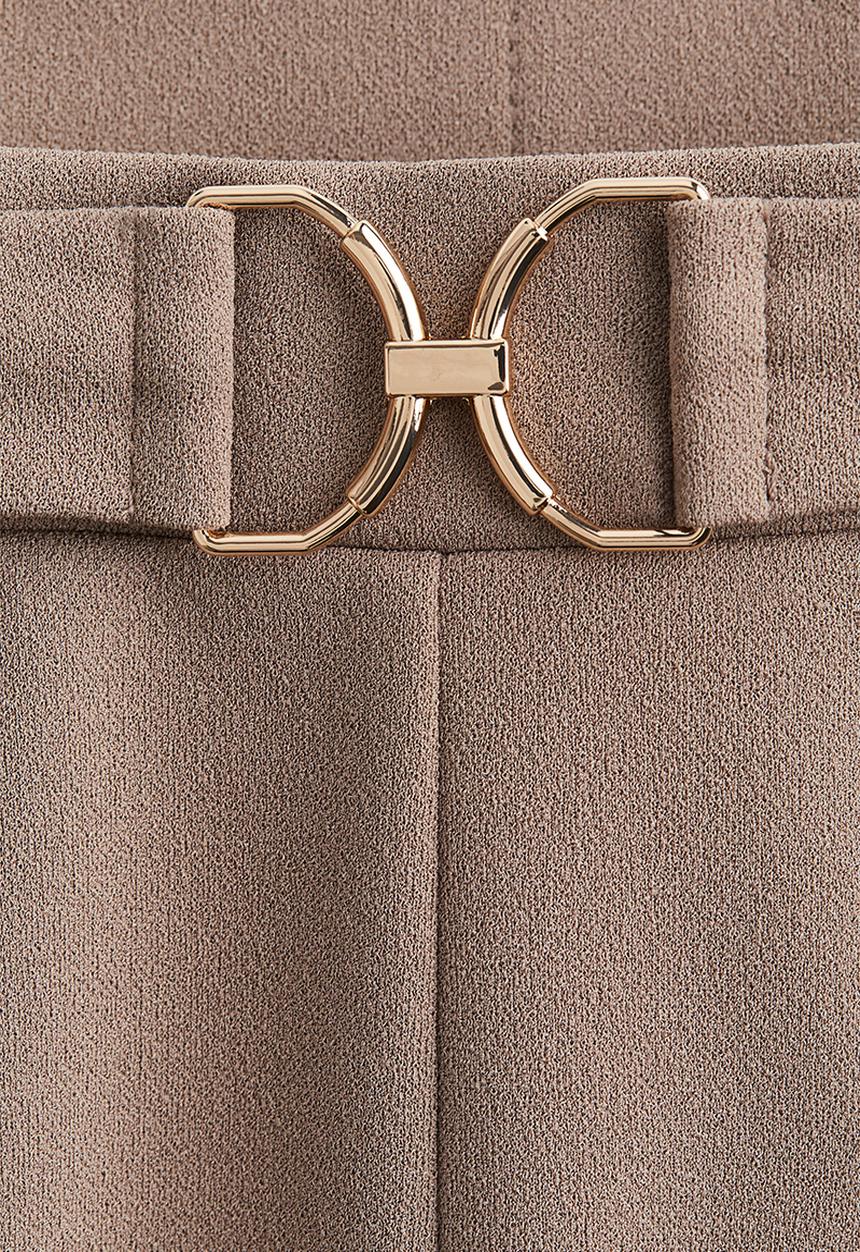 H&M - Buckle-detail tailored trousers - beige