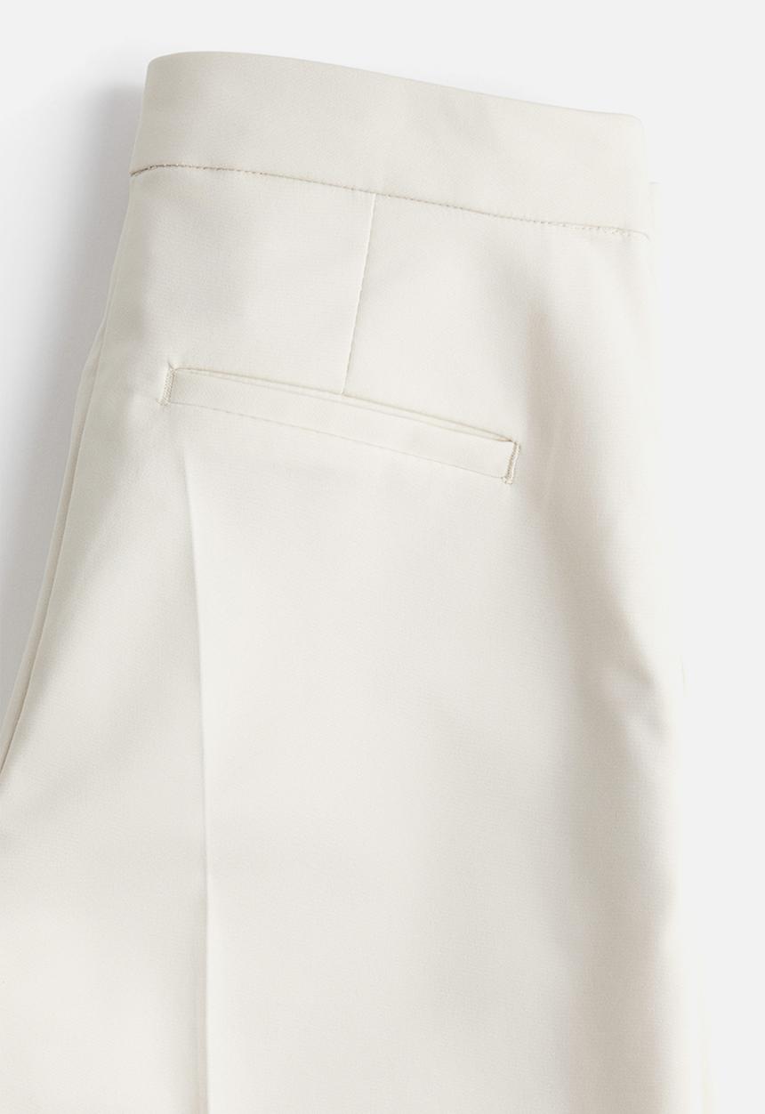 H&M - Wide tailored trousers - Light-beige