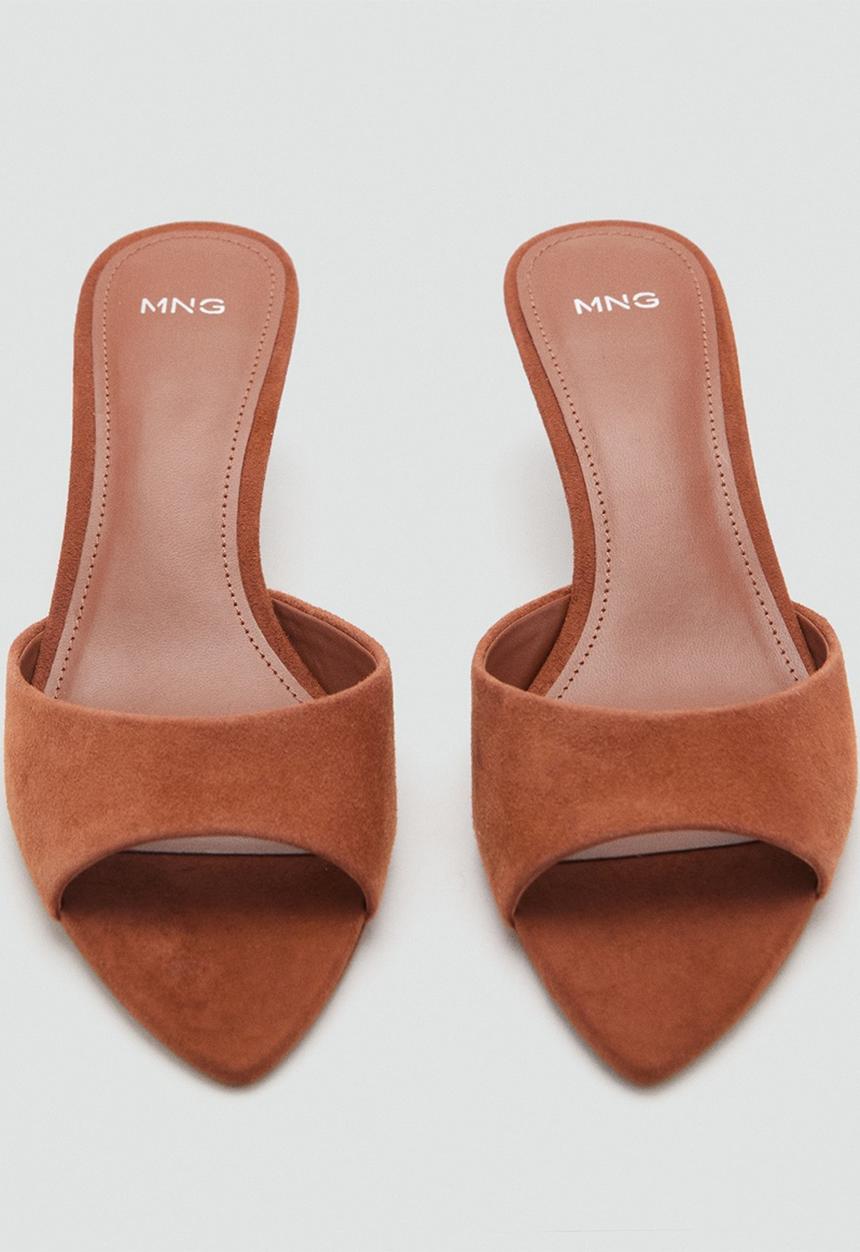 MANGO - Pepa leather heel - medium orange