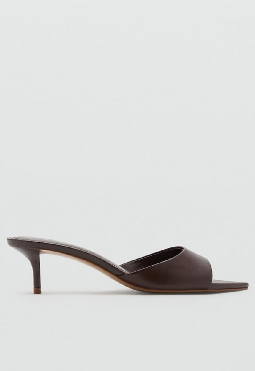 MANGO - Pepa leather heel - dark red