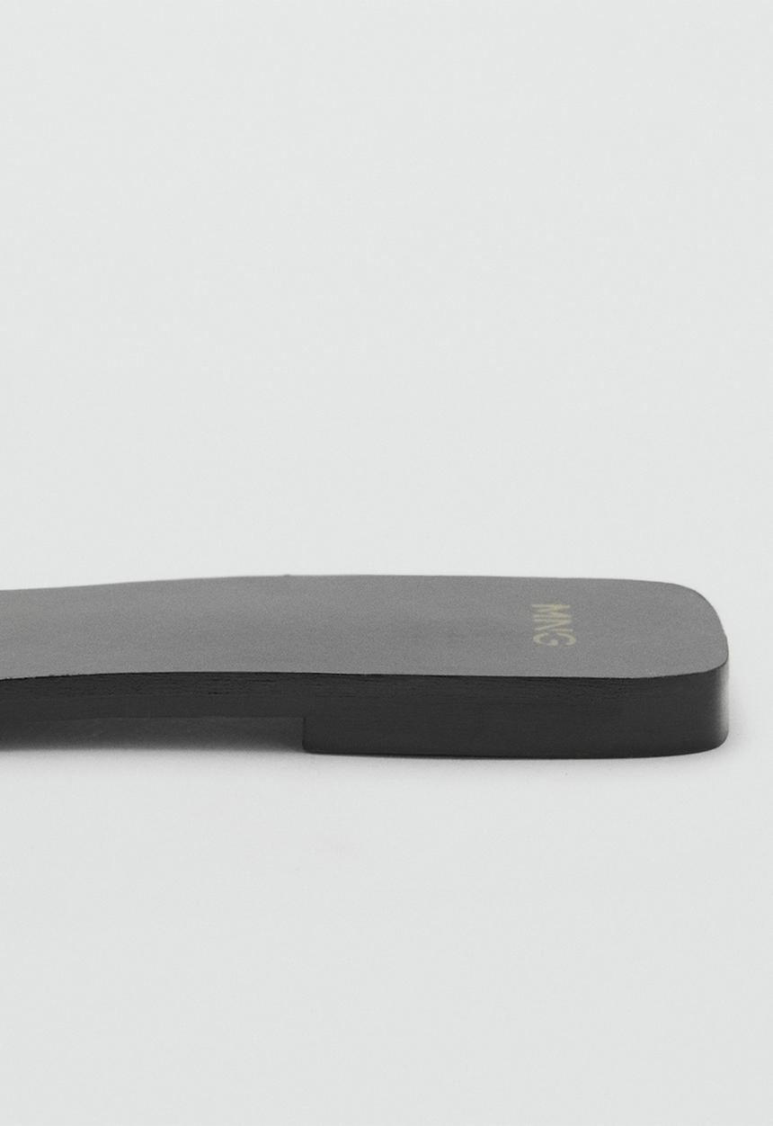 MANGO - Drea leather slide - black