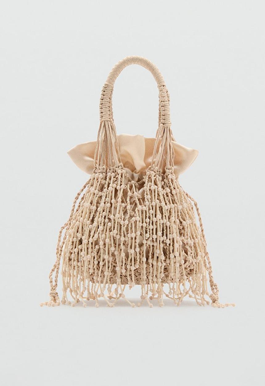 MANGO - Pazo top handle bag - light beige