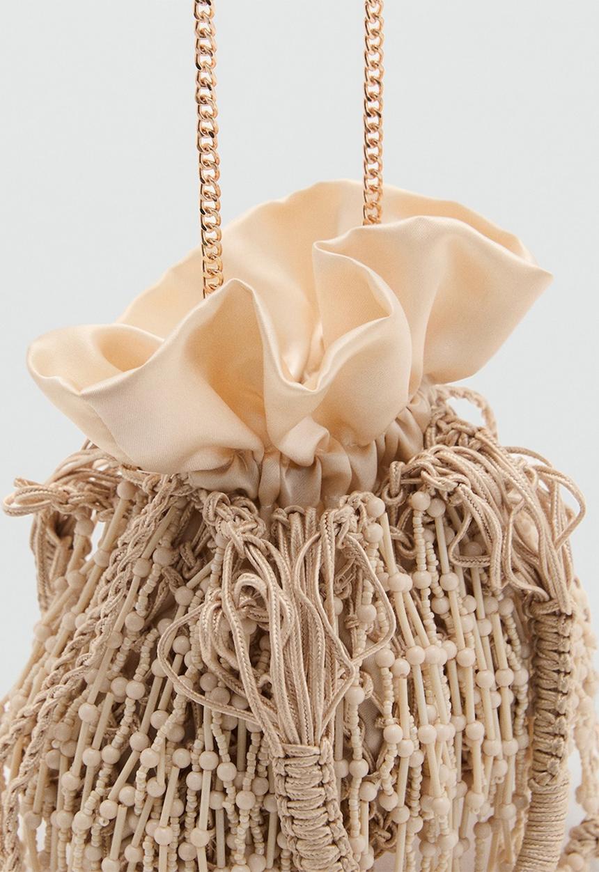 MANGO - Pazo top handle bag - light beige