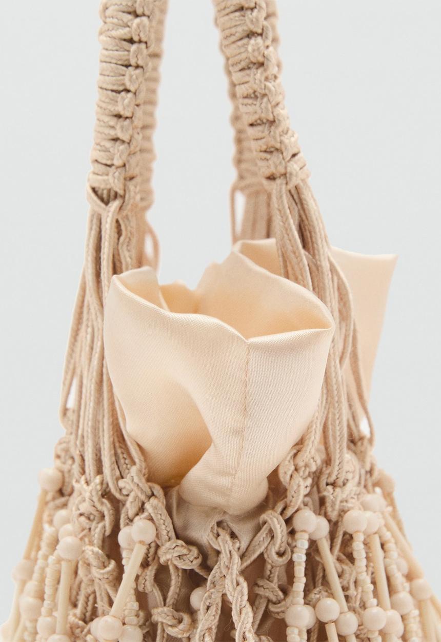 MANGO - Pazo top handle bag - light beige