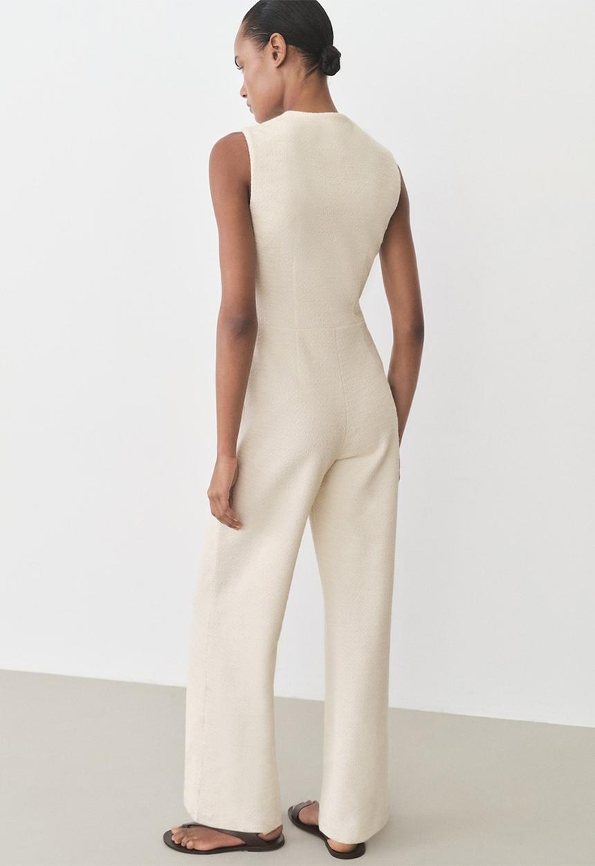 MANGO - Jumpsuit Sofia - Light Beige