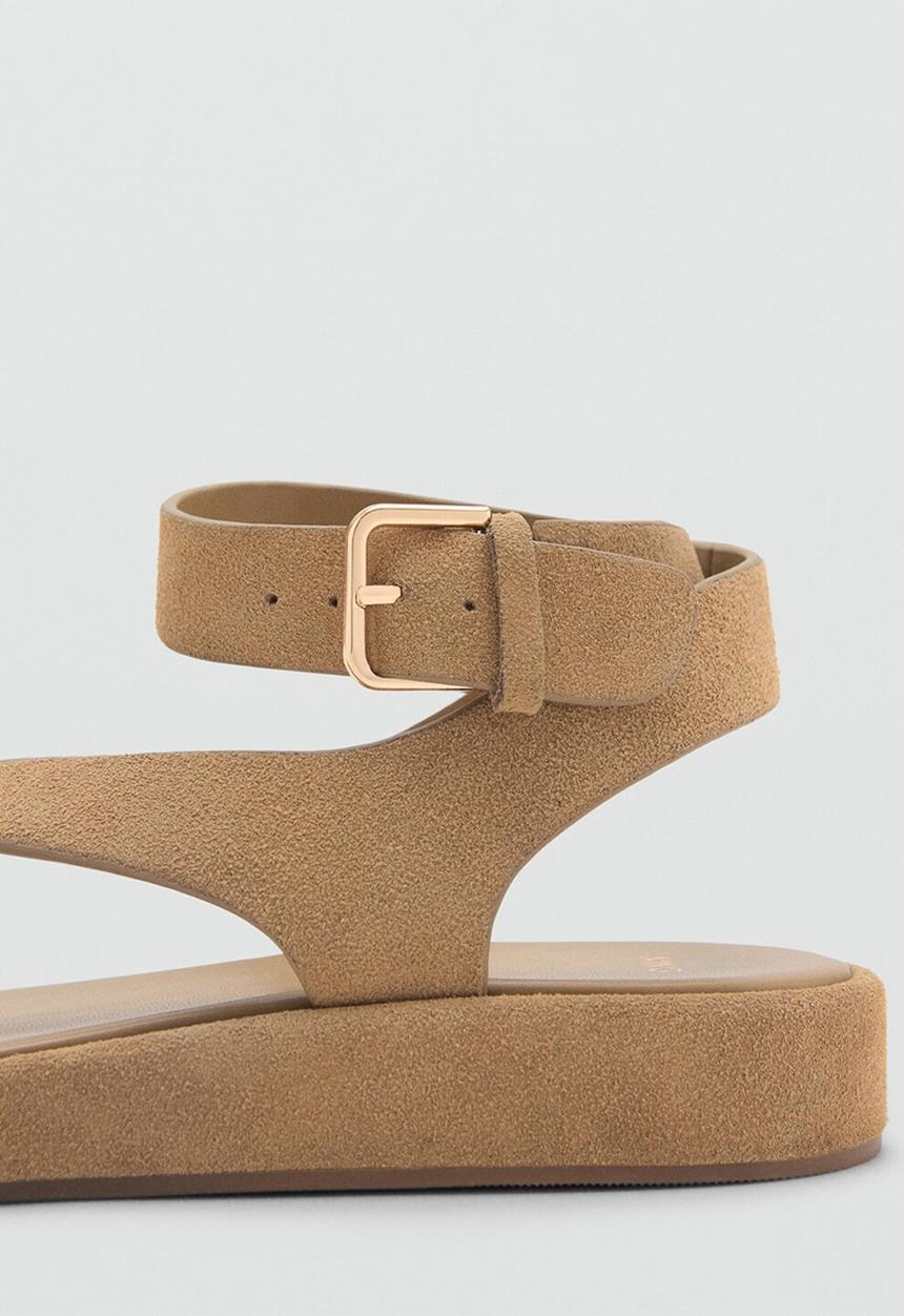 MANGO - Sue leather ankle strap - light/pastel brown
