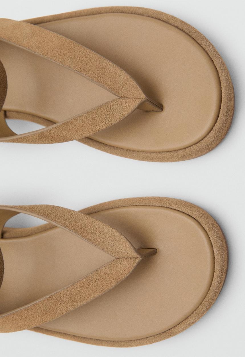 MANGO - Sue leather ankle strap - light/pastel brown