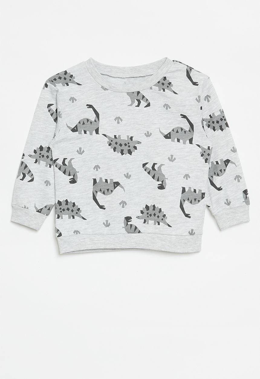 Pop Candy - Dino print sweat top - grey