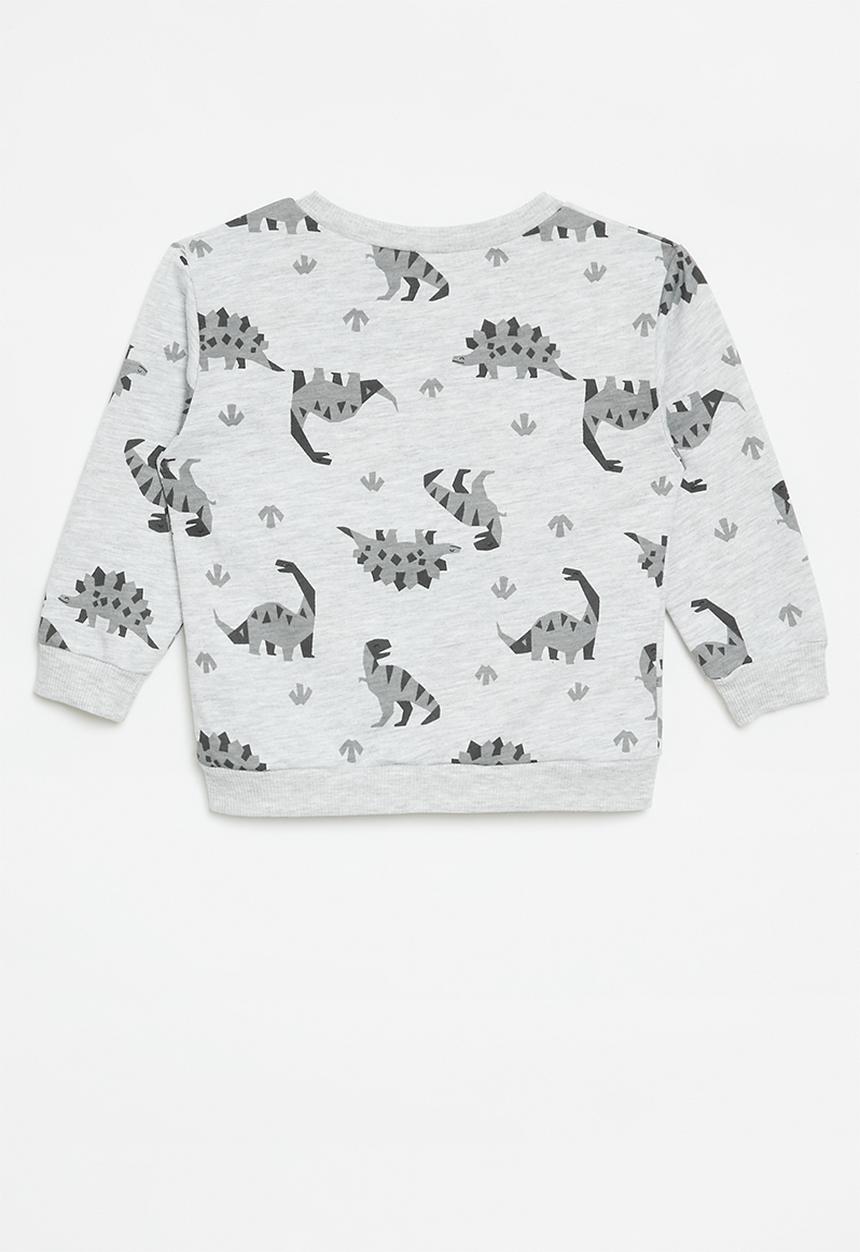 Pop Candy - Dino print sweat top - grey