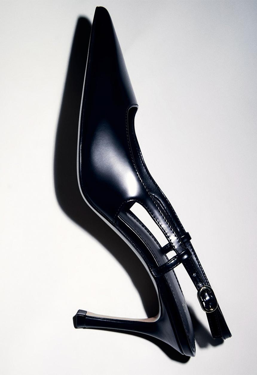 MANGO - Lean heel - black leather 