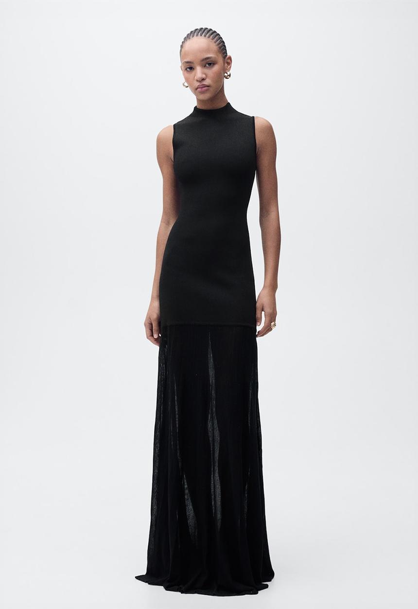 MANGO - Dress Fleas - Black