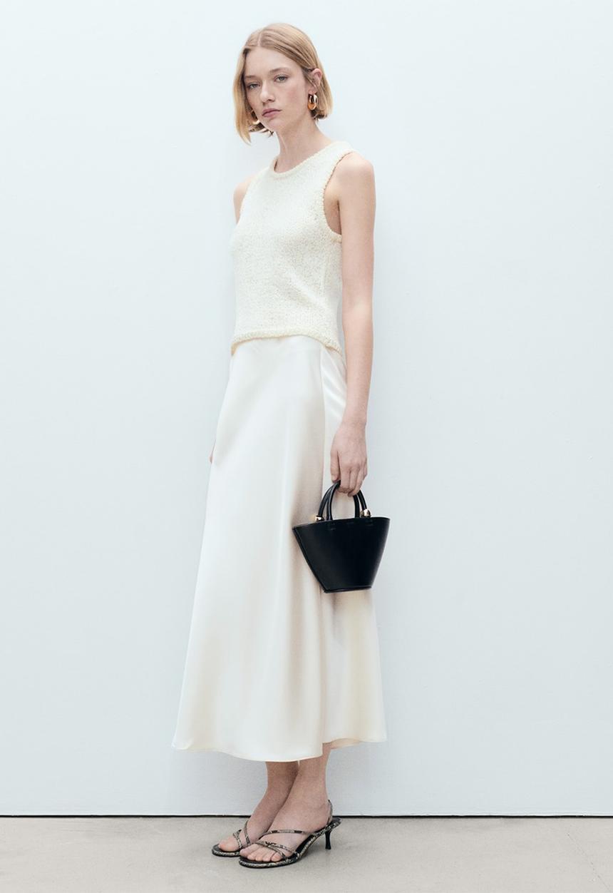 MANGO - Skirt Mia2 - Light Beige