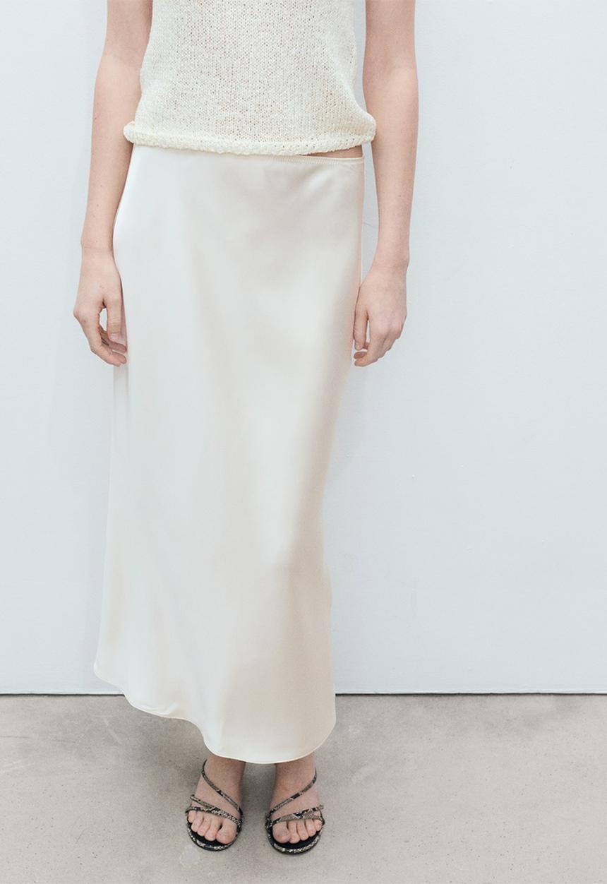 MANGO - Skirt Mia2 - Light Beige
