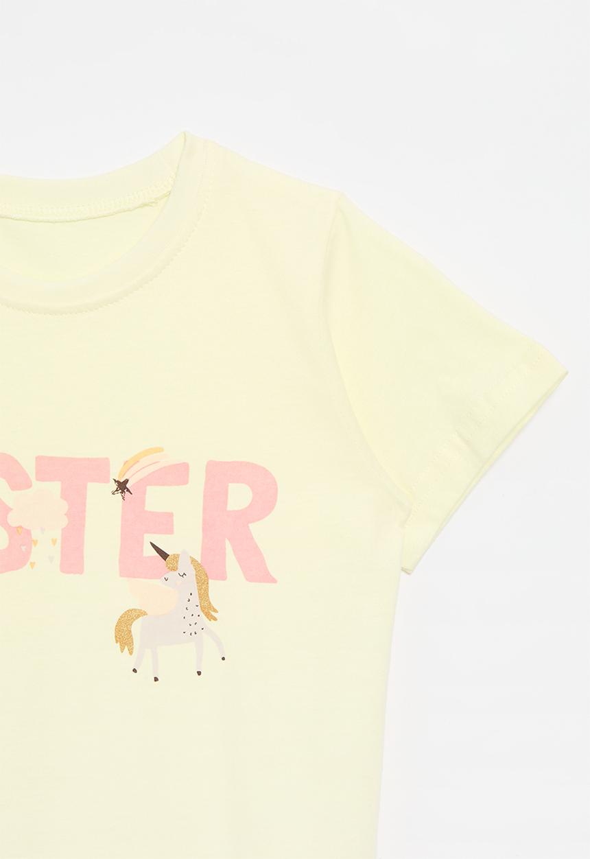 Pop Candy - Printed tee - pale yellow 