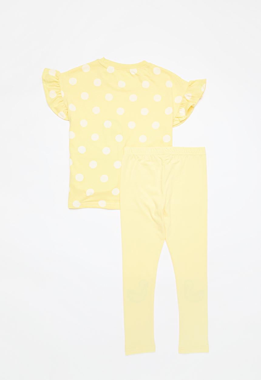 Pop Candy - Polka dot top & legging set - yellow & white