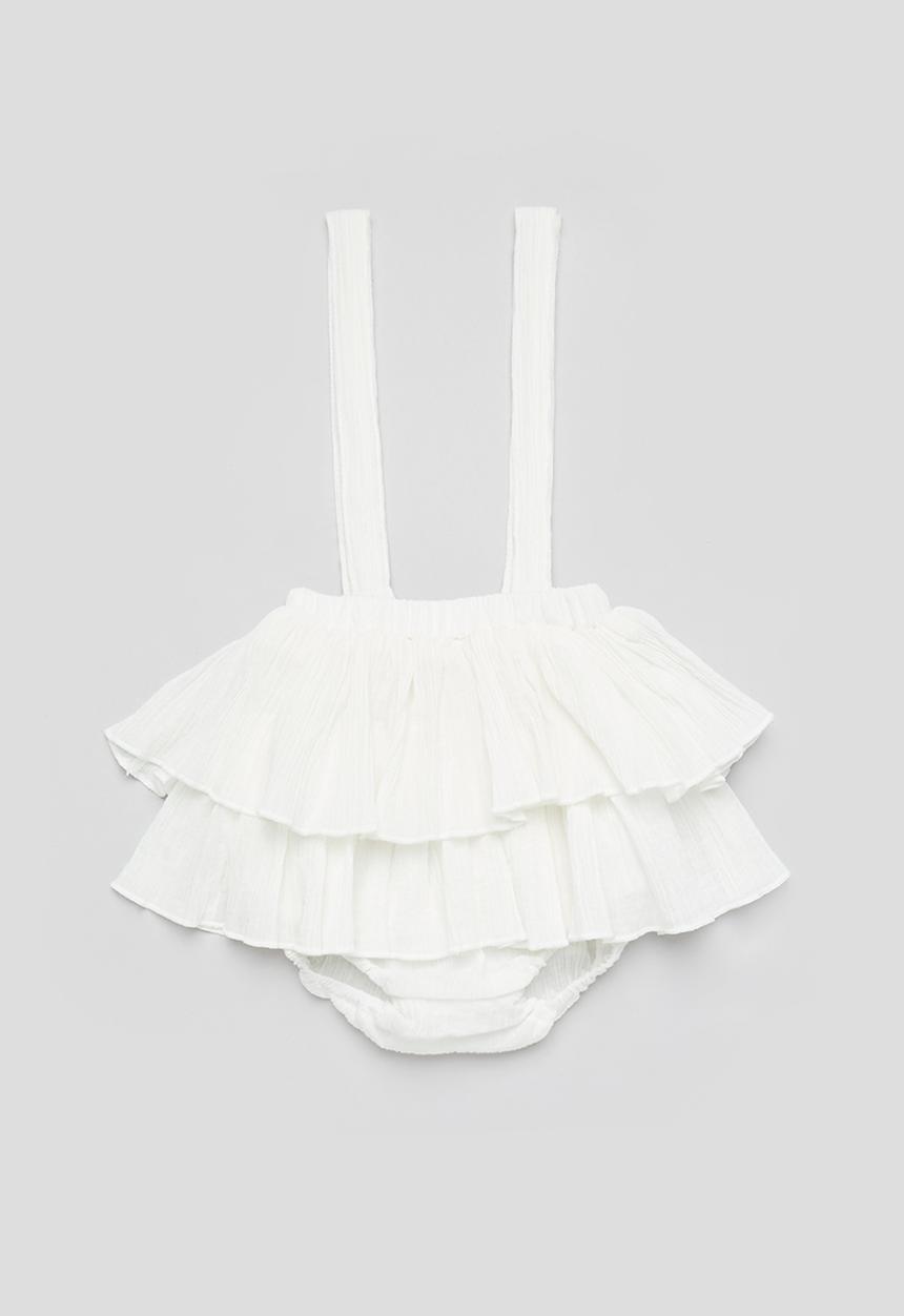 Pop Candy - Frilled pinafore - white
