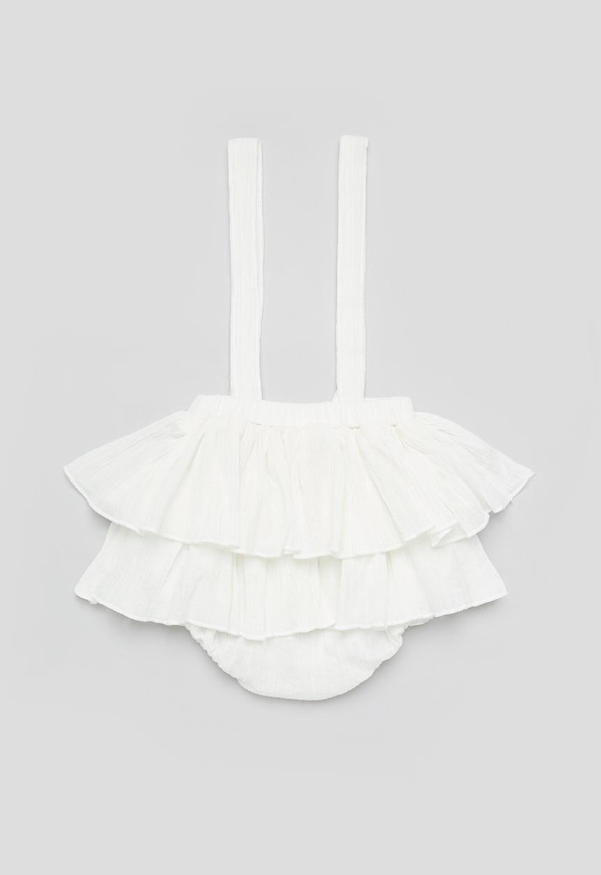 Pop Candy - Frilled pinafore - white