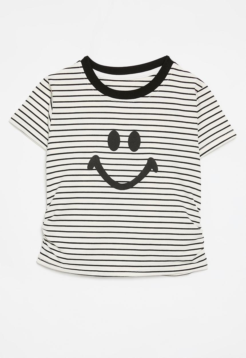 Pop Candy - Striped tee - black & ecru
