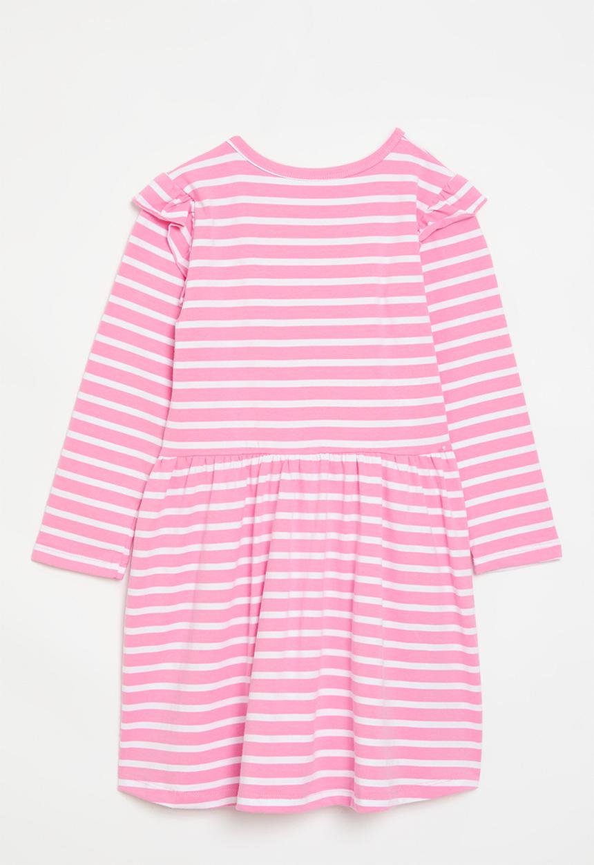 Pop Candy - Frilled striped dress - pink & white