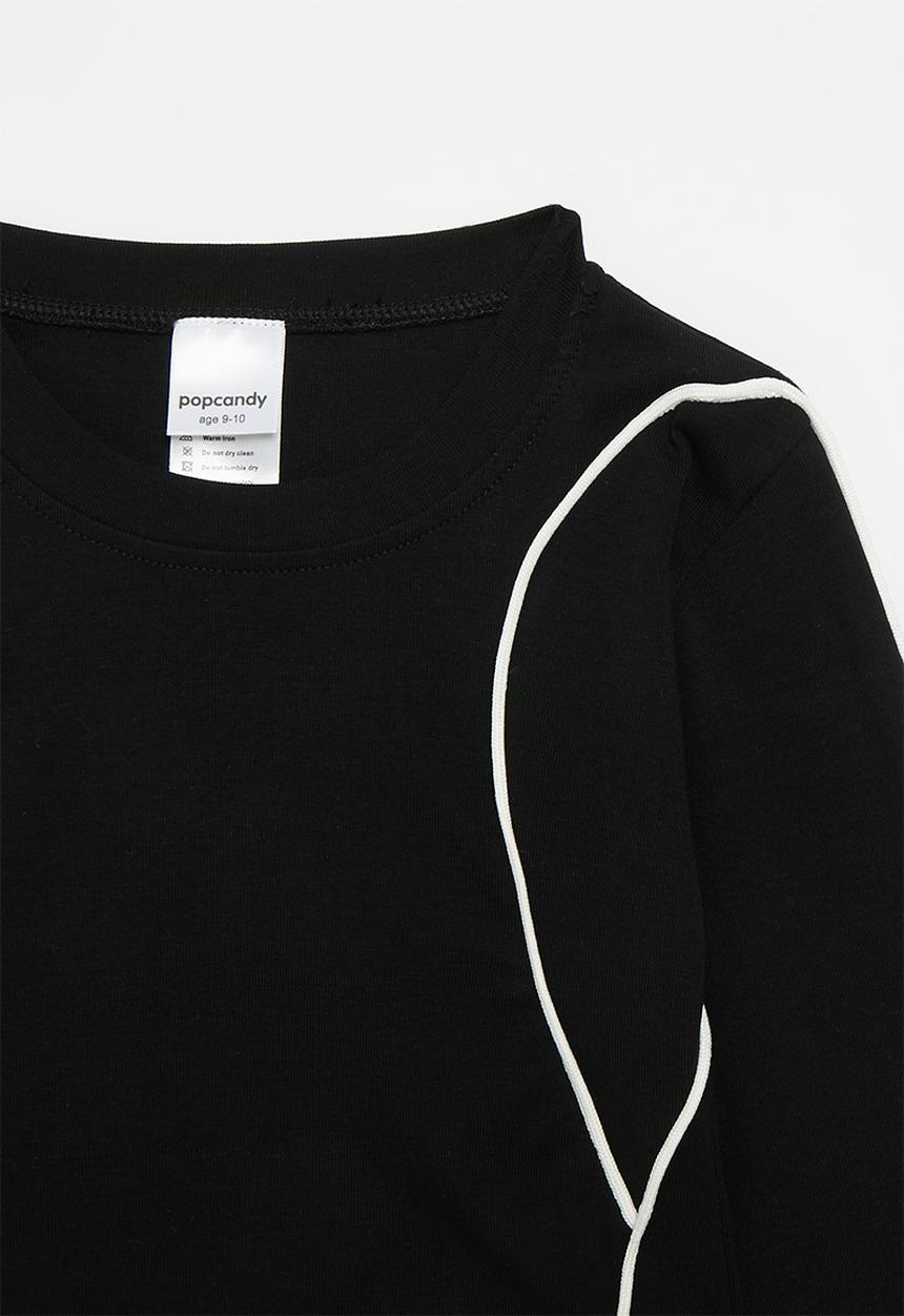 Pop Candy - Contrast crew neck tee - black & white