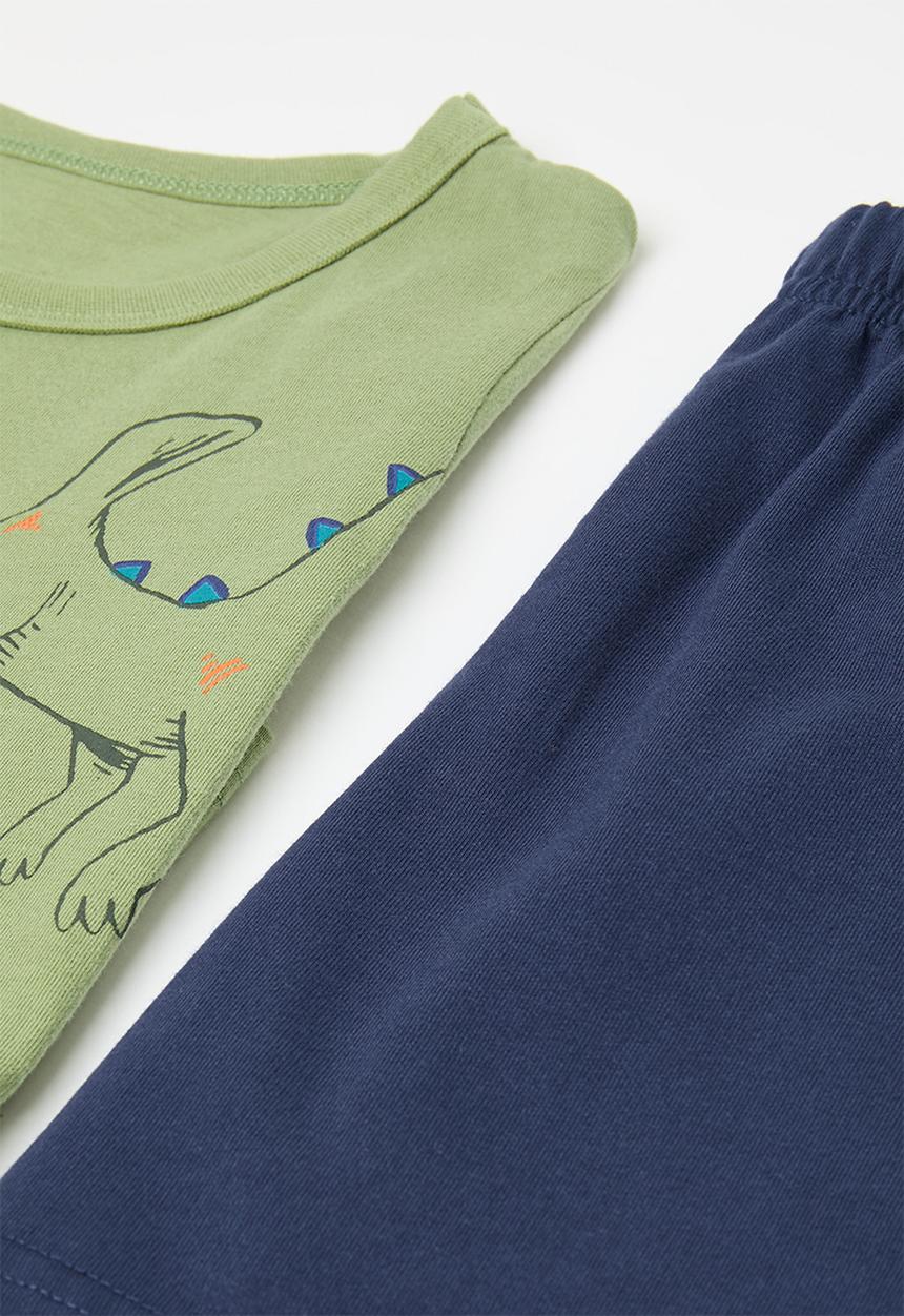 Pop Candy - Tee & shorts - green/blue/dino crew