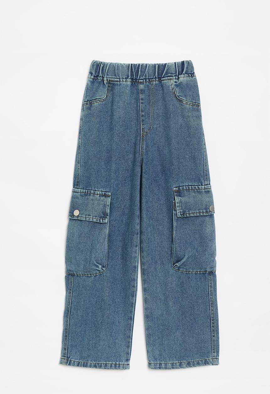 Pop Candy - Denim cargo jean - blue