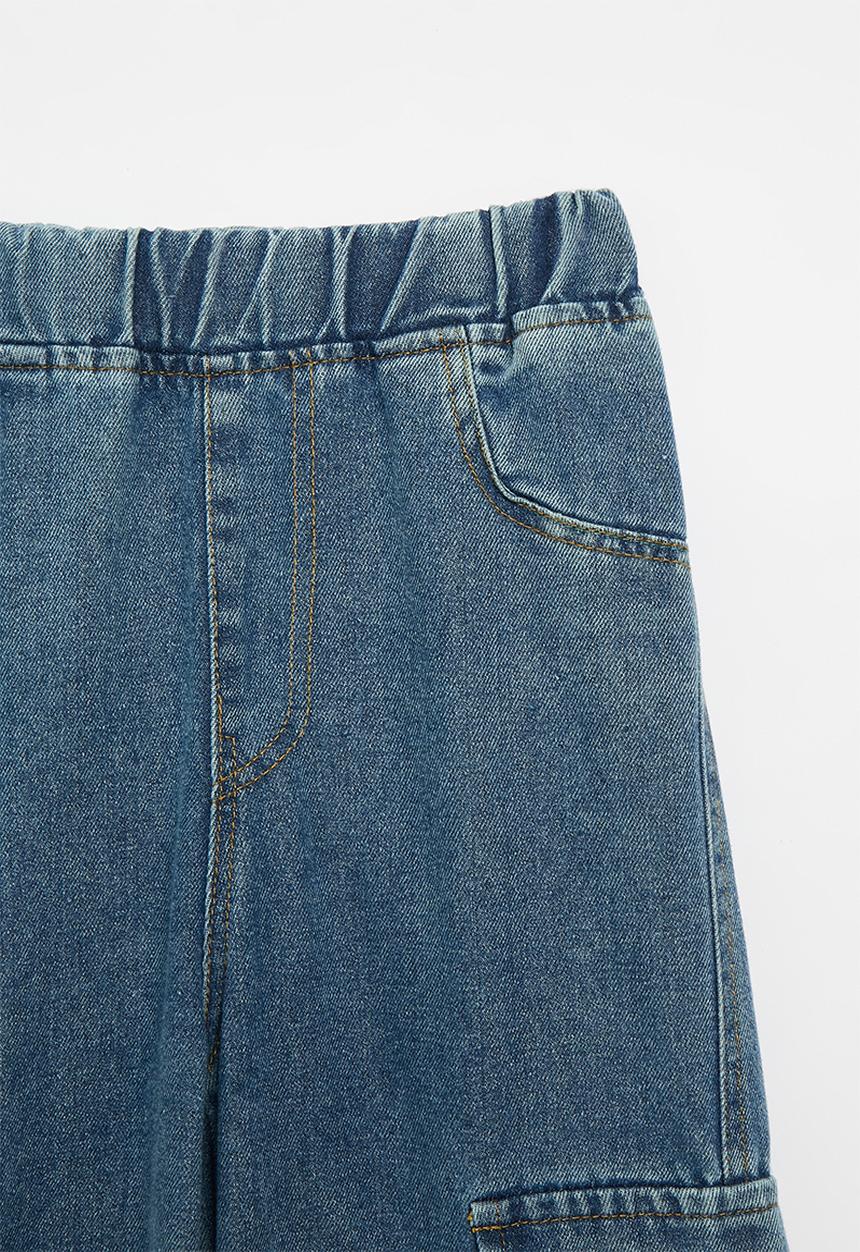 Pop Candy - Denim cargo jean - blue