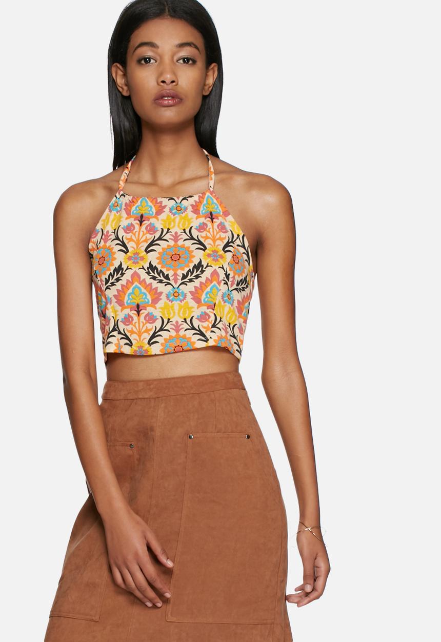 Noisy May - Sienna hartal neck crop top