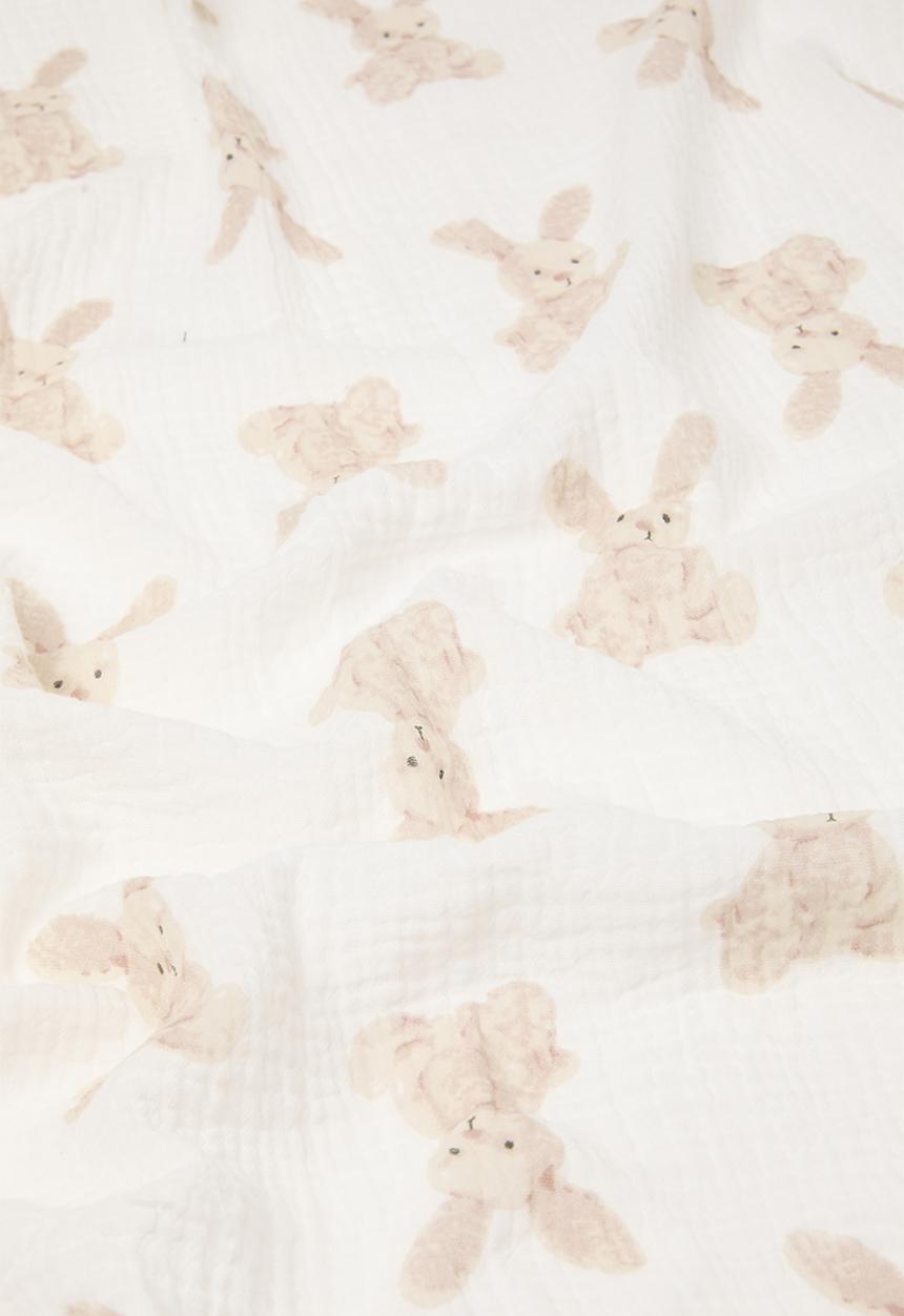 Pop Candy - Printed blanket - ecru & pink