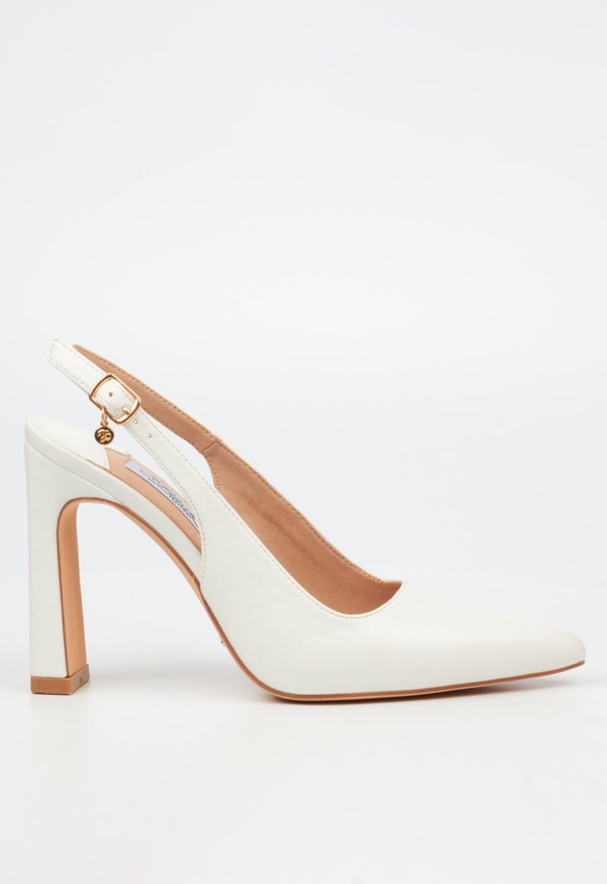 Miss Black - Nala 1 slingback block heel - white