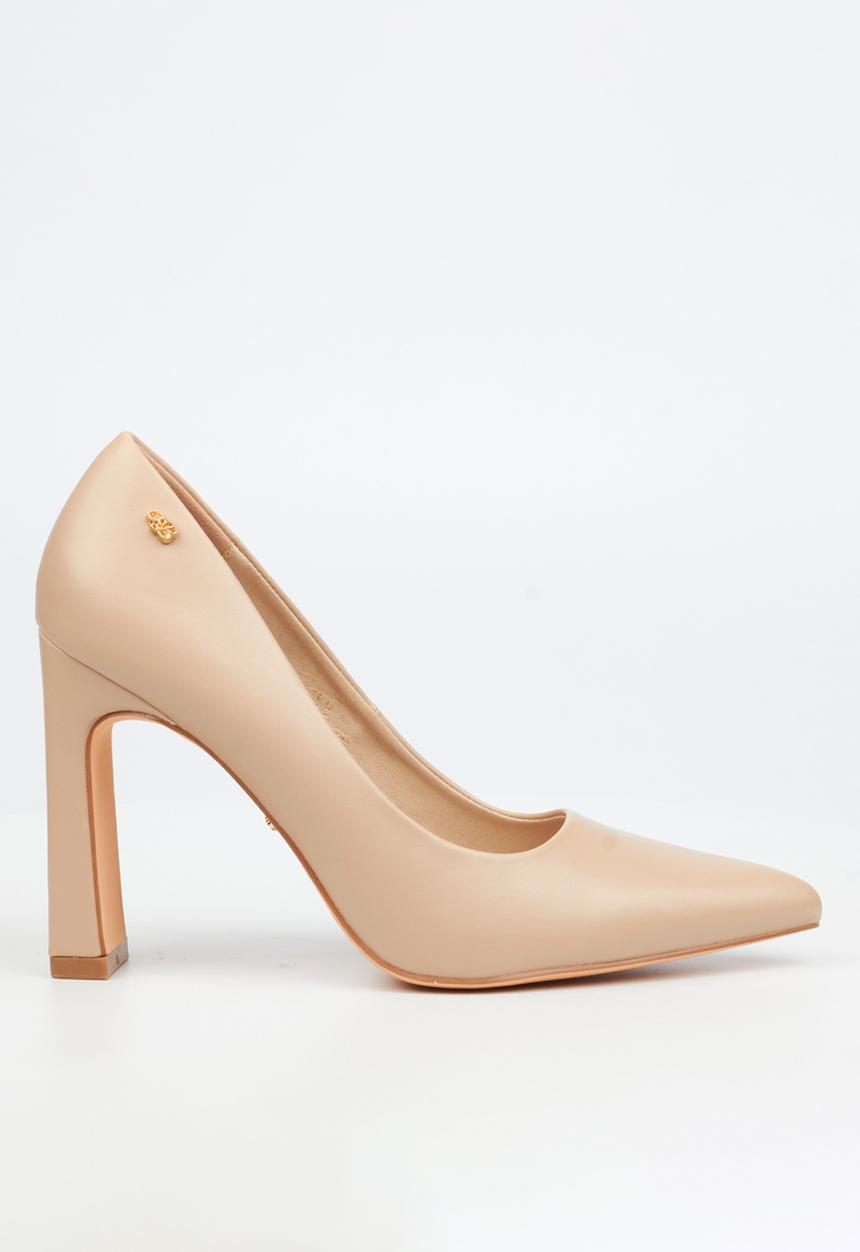 Miss Black - Nala 2 block heel court - neutral