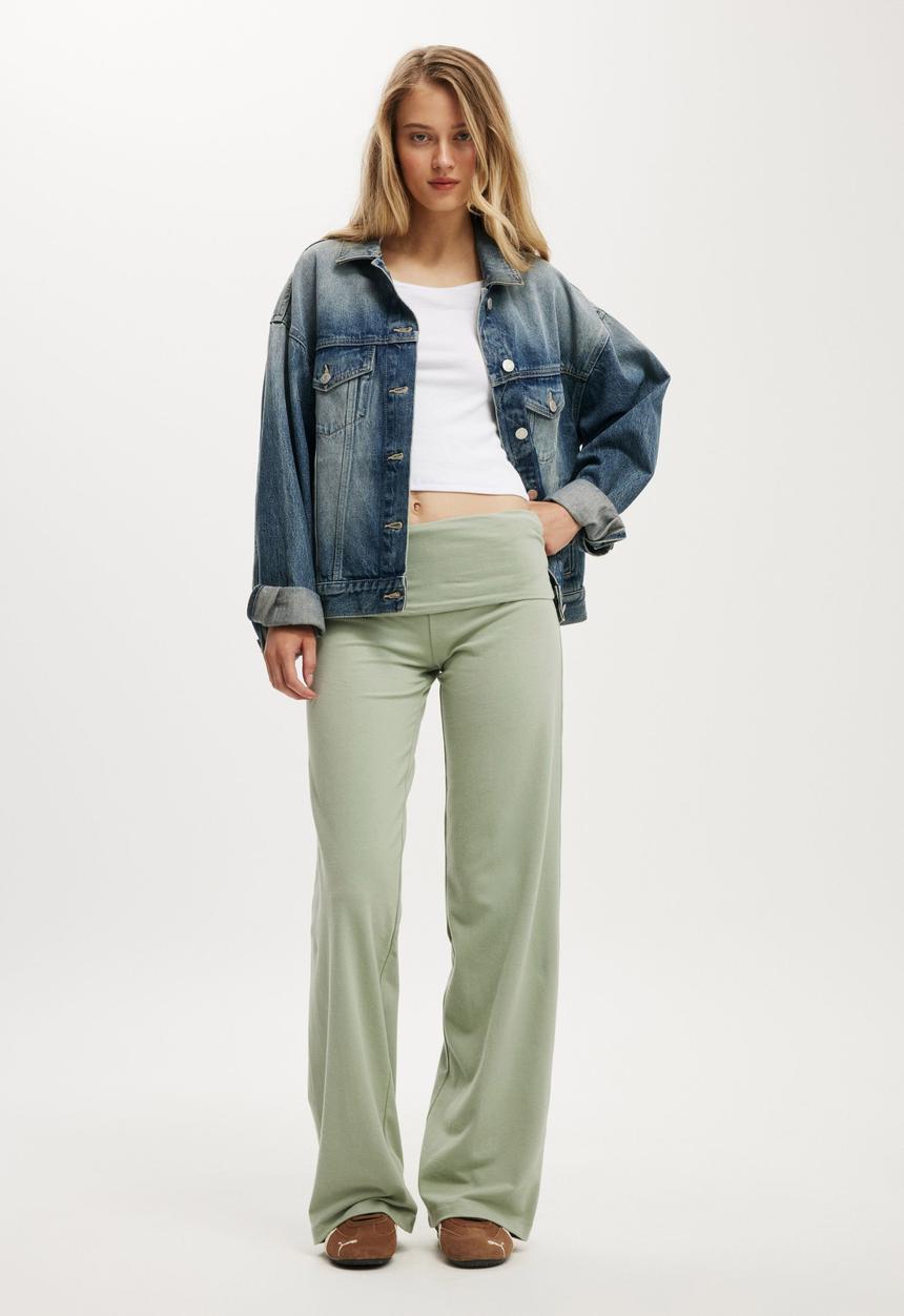 Cotton On - Bella straight leg pant - tinted sage