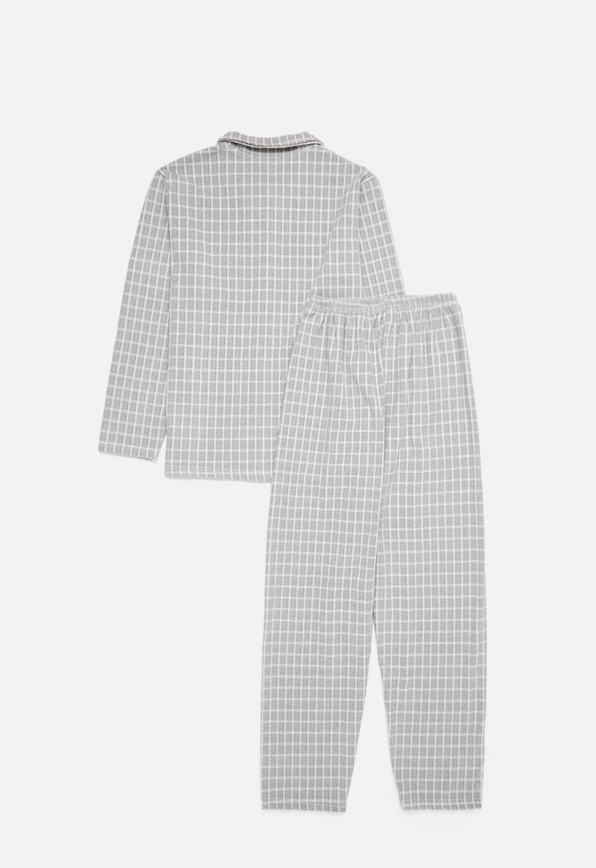 Pop Candy - Check pj set - grey