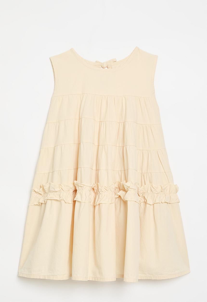 Pop Candy - Tiered tent dress with bow closure - barley white 