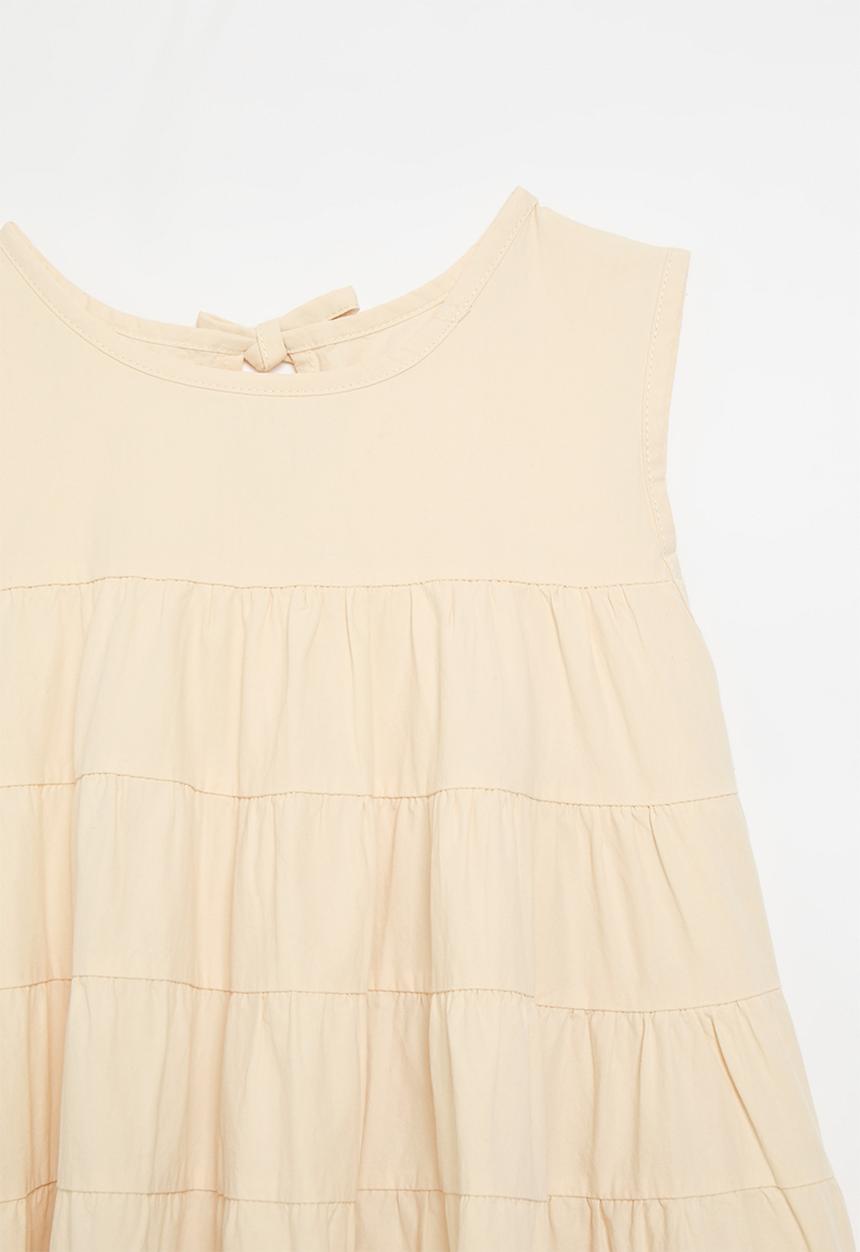 Pop Candy - Tiered tent dress with bow closure - barley white 