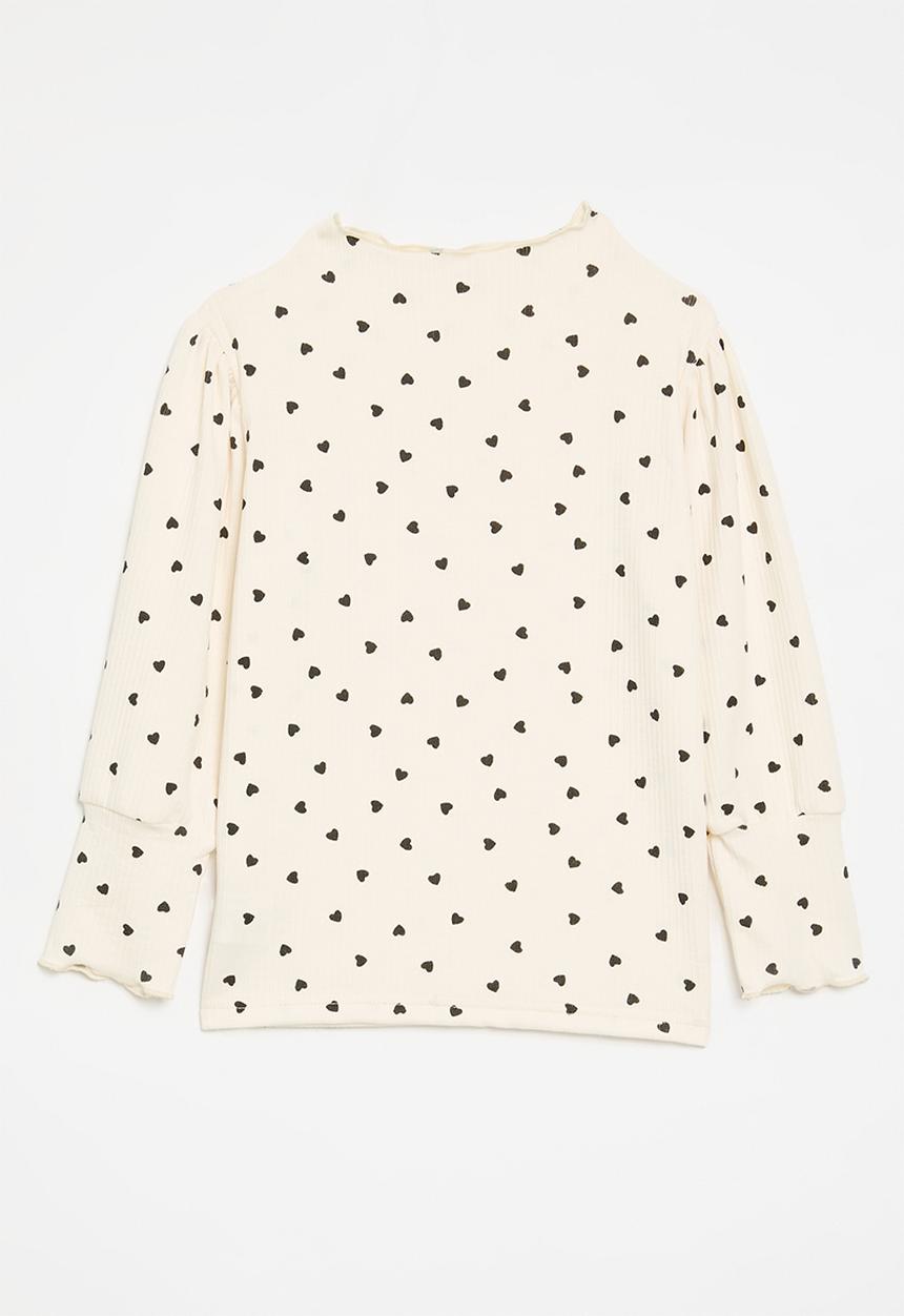 Pop Candy - Polka dot top - ecru & black