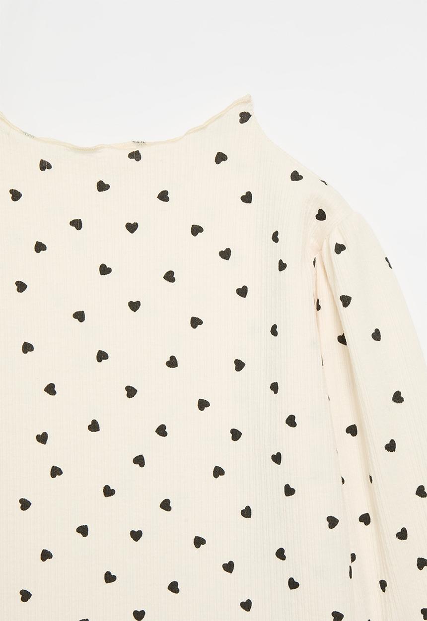 Pop Candy - Polka dot top - ecru & black