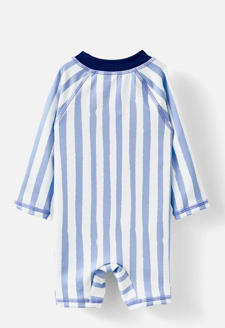Cotton On - Cameron long sleeve swimsuit - dawn blue/vacances stripe