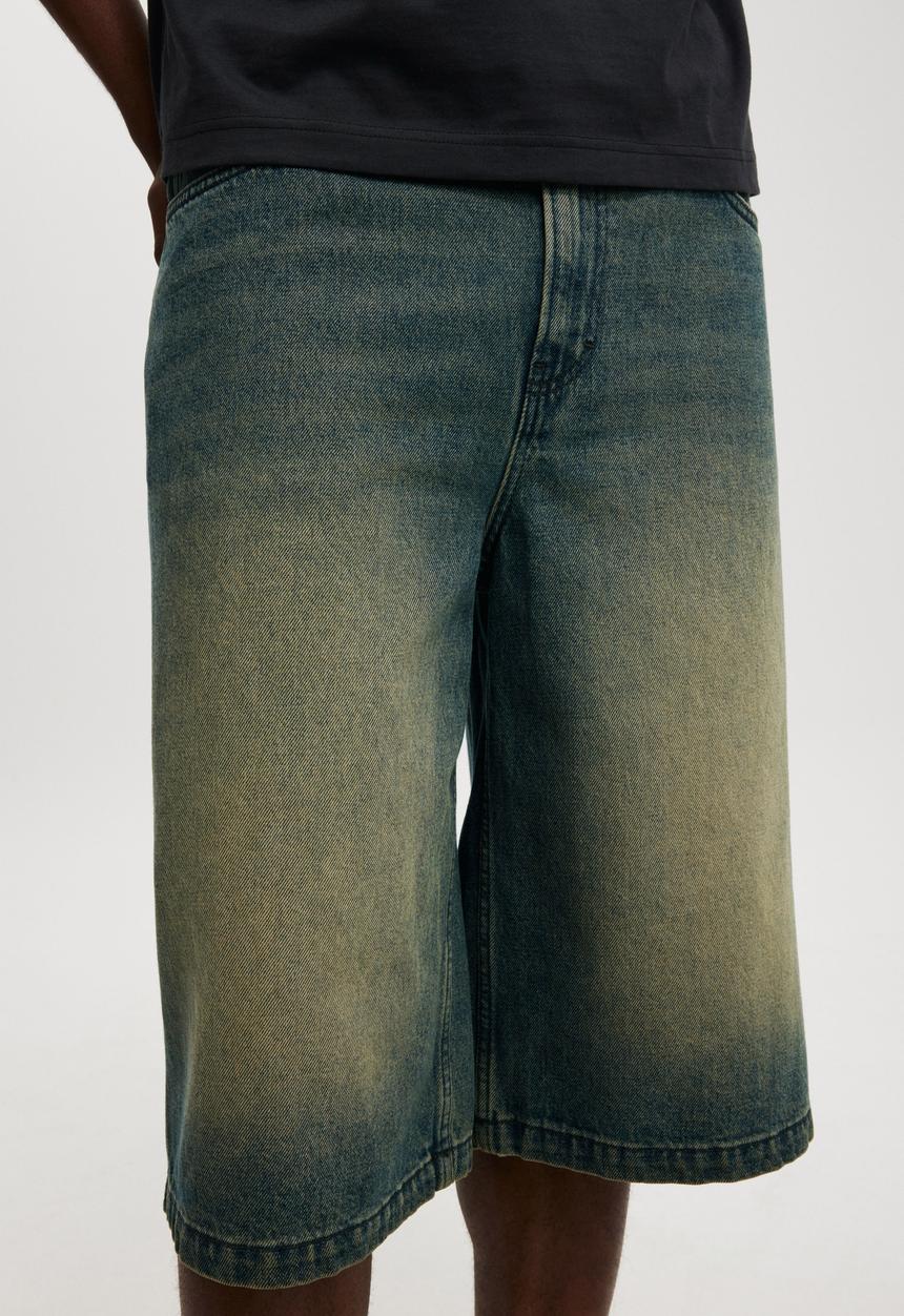 Cotton On - Super Baggy Jort - Y2K Washed Blue