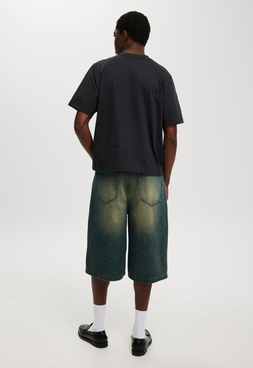 Cotton On - Super Baggy Jort - Y2K Washed Blue