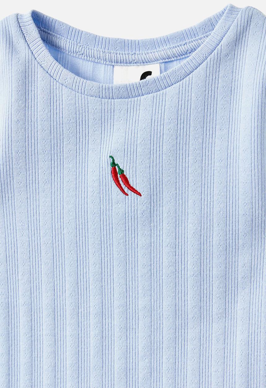 Cotton On - Raya baby tee - dawn blue/chillis