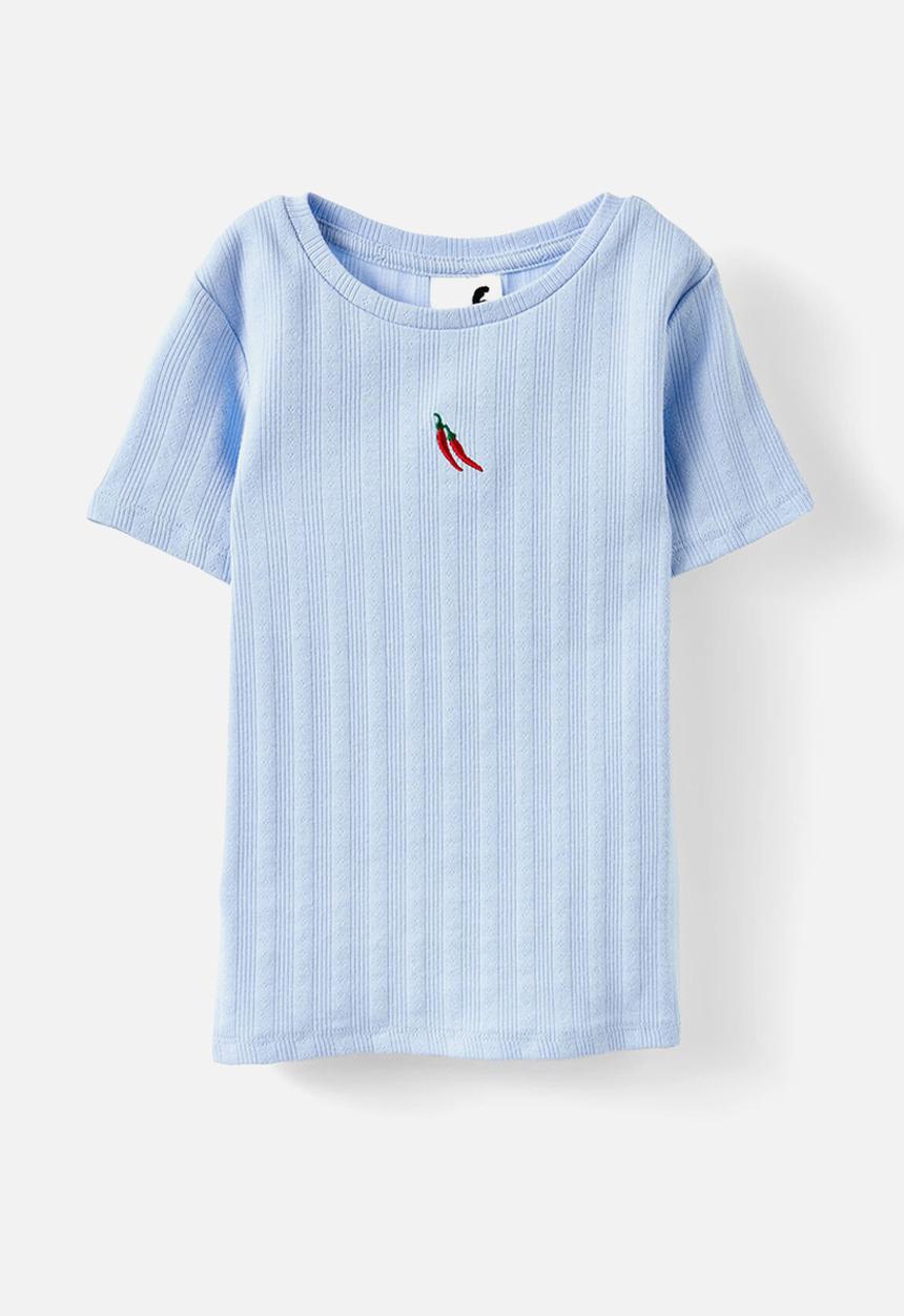 Cotton On - Raya baby tee - dawn blue/chillis