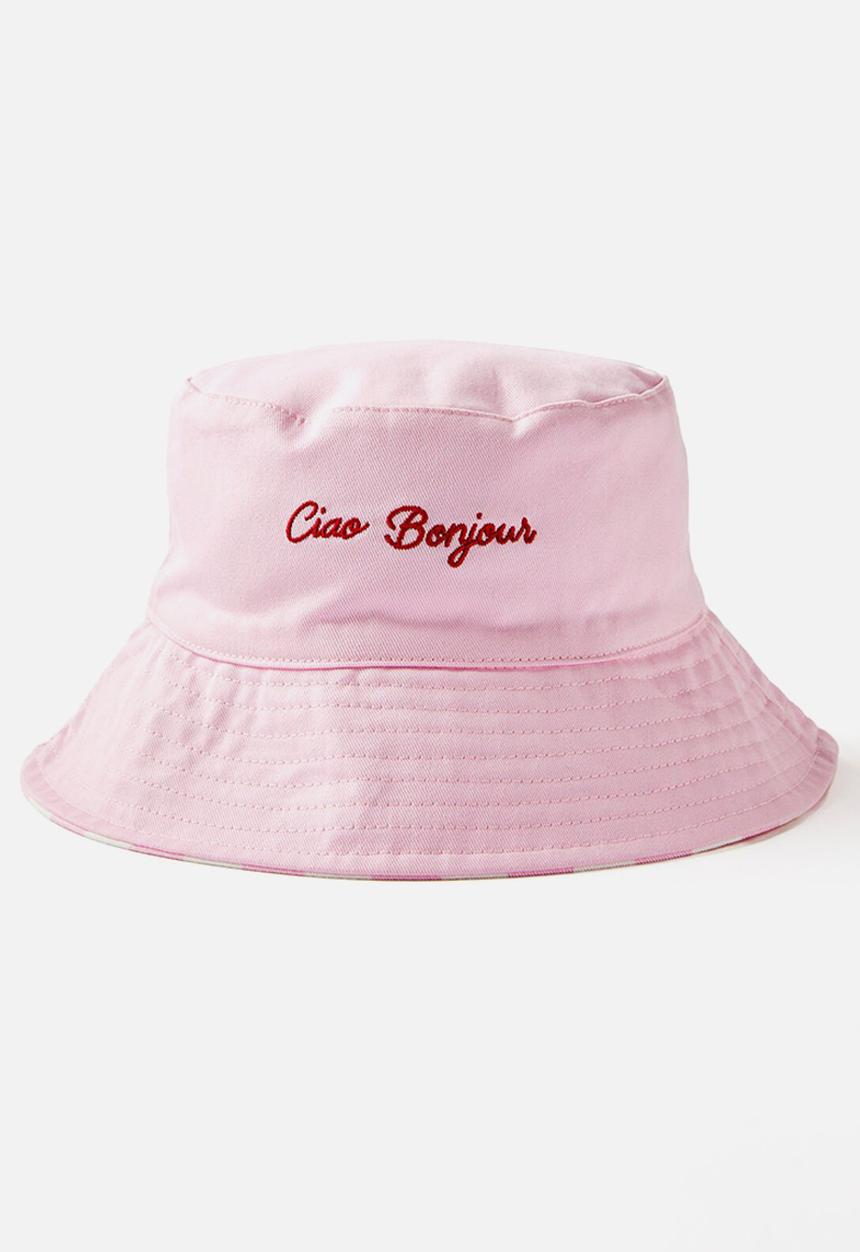 Cotton On - Kids Reversible Bucket Hat - Fairy Pink/Ciao Bella