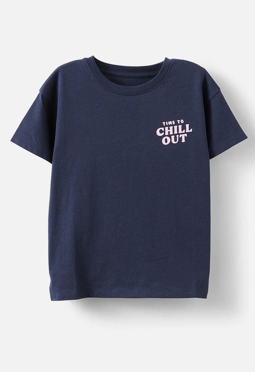 Cotton On - Poppy short sleeve graphic print tee - squid ink/bubble tea
