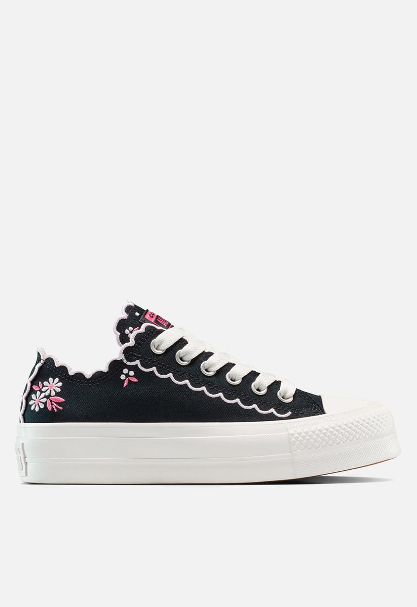 Converse - Chuck taylor all star lift platform embroidered flowers - Black