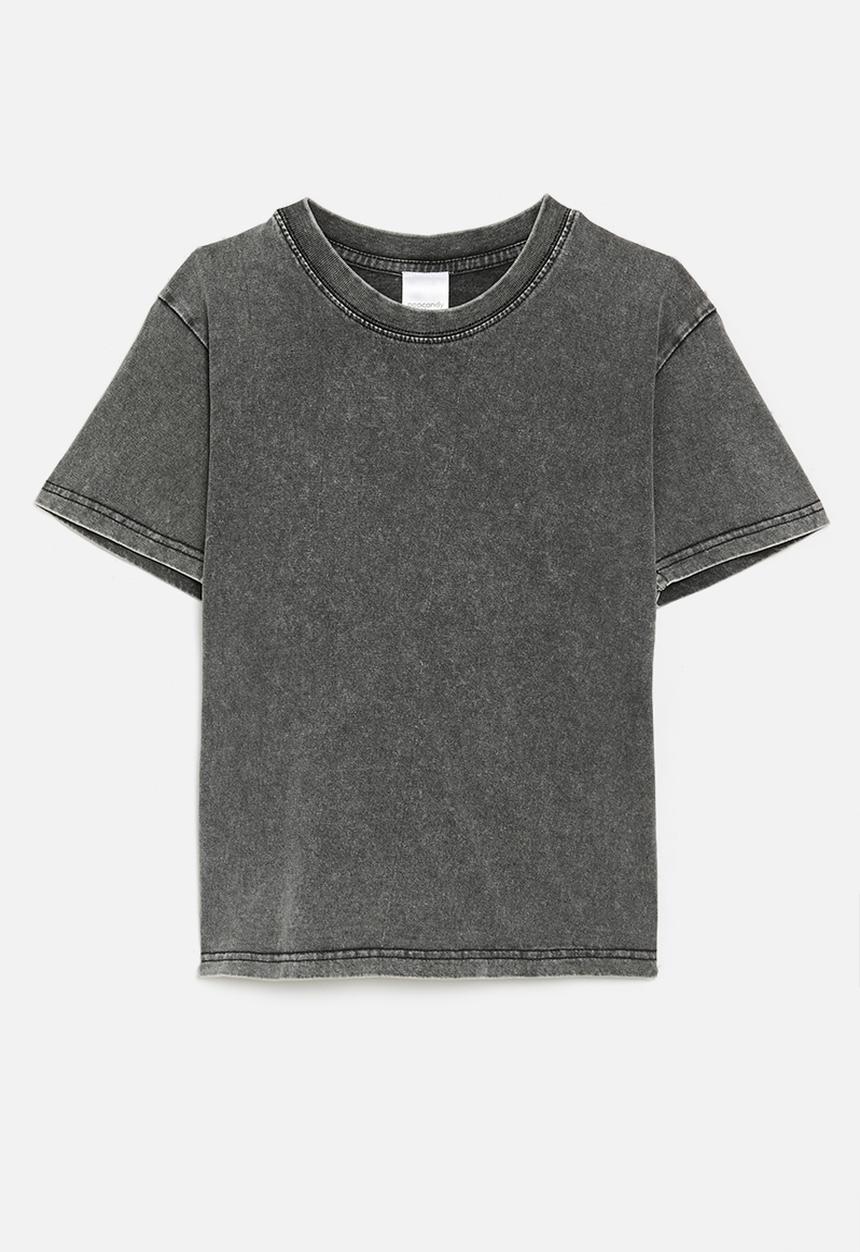 Pop Candy - Tie dye crew neck tee - charcoal black