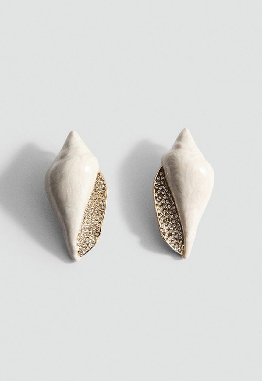 MANGO - Tamina earrings - light beige